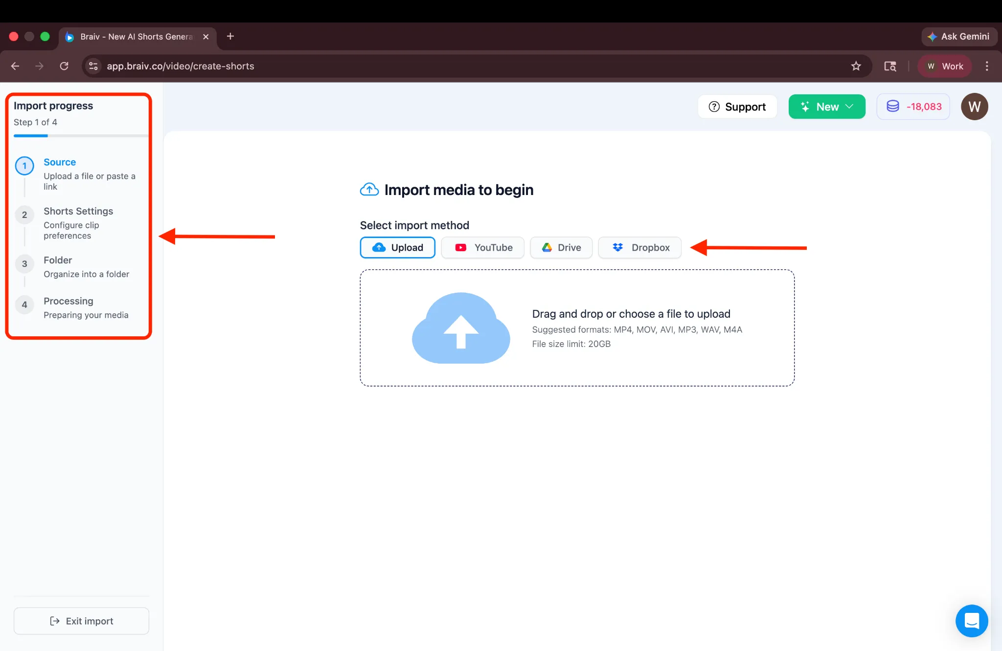 Import Screen Options