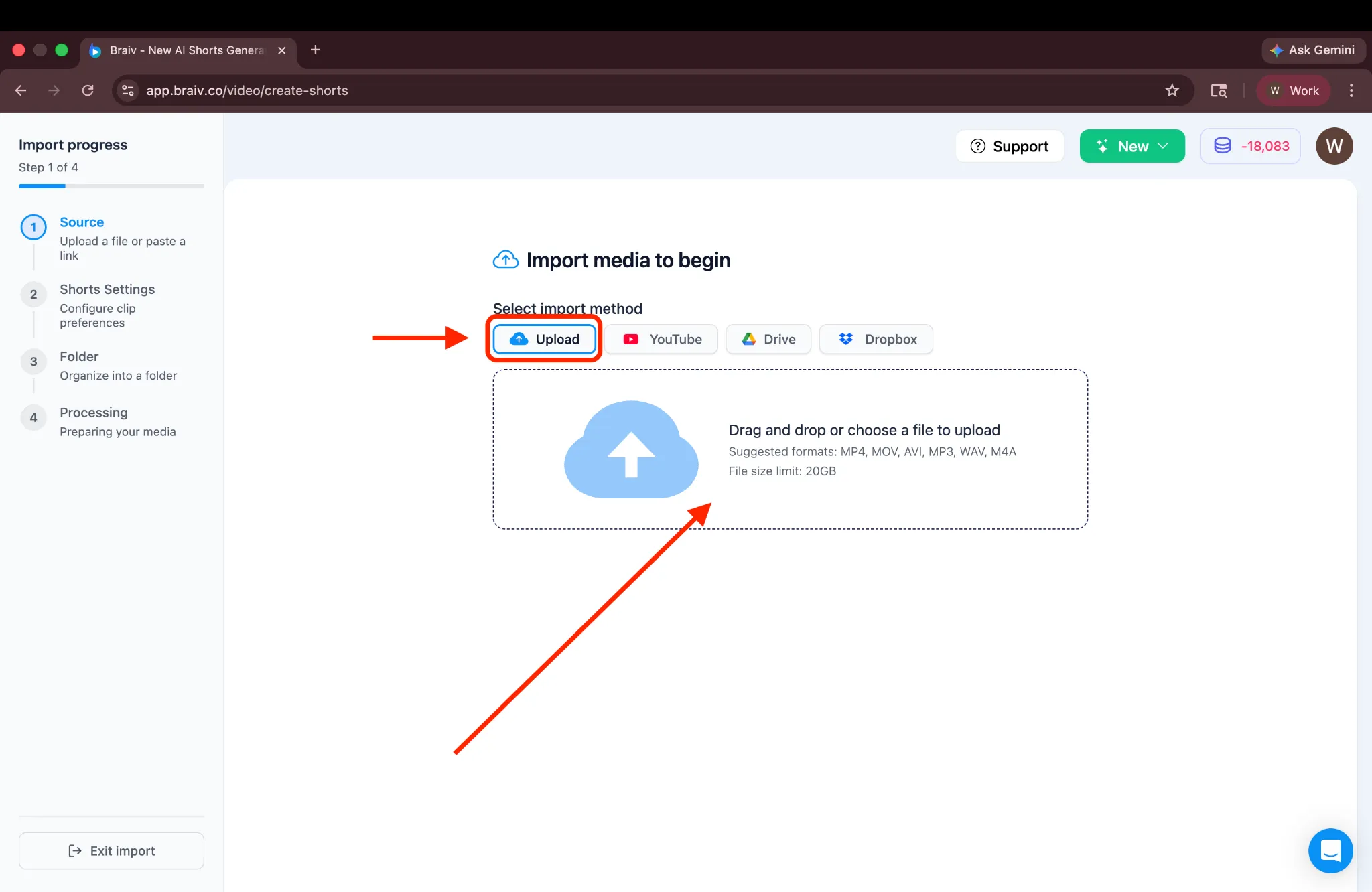 Select Upload Method